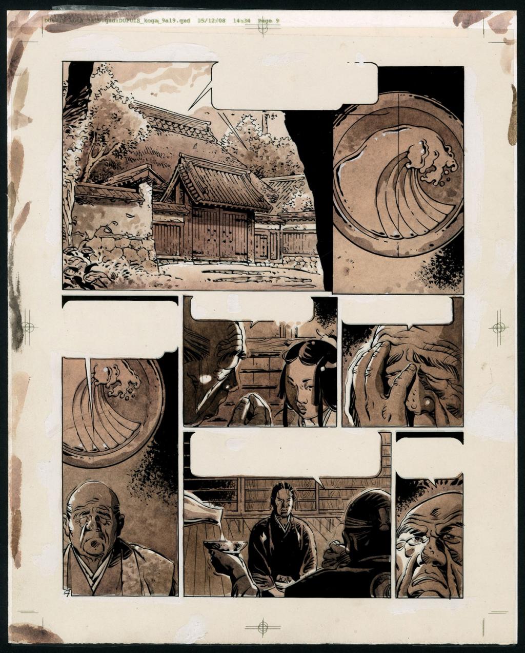 Planche originale + bleu de mise en couleur - Marc Michetz - Encre de Chine sur papier - 3837