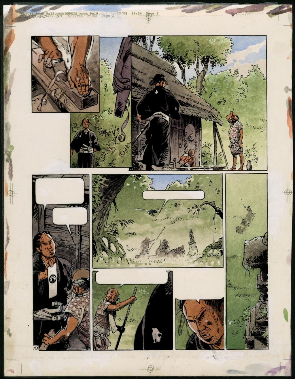 Planche originale + bleu de mise en couleur - Marc Michetz - Encre de Chine sur papier - 3838