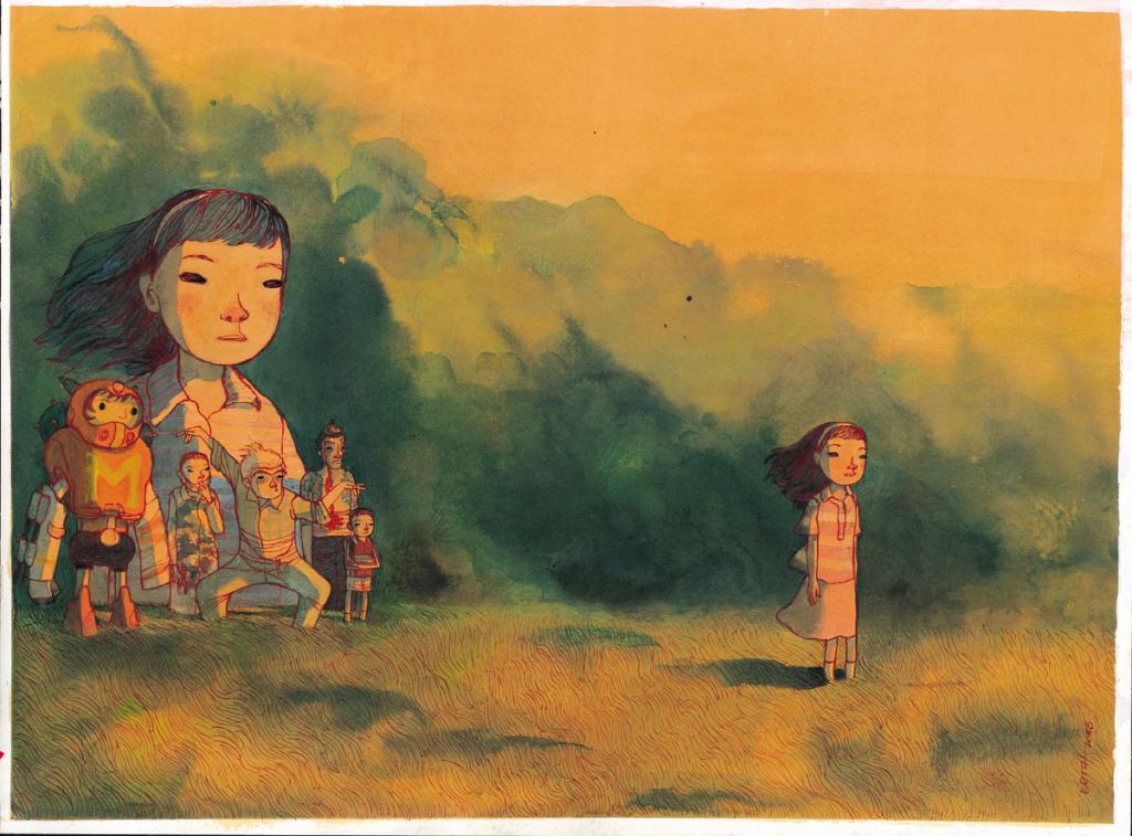 Edith :
The Taste of Tea, de Katsuhito Ishii (2004) - The Movie Show - Aquarelle et encre de Chine sur papier - 2724