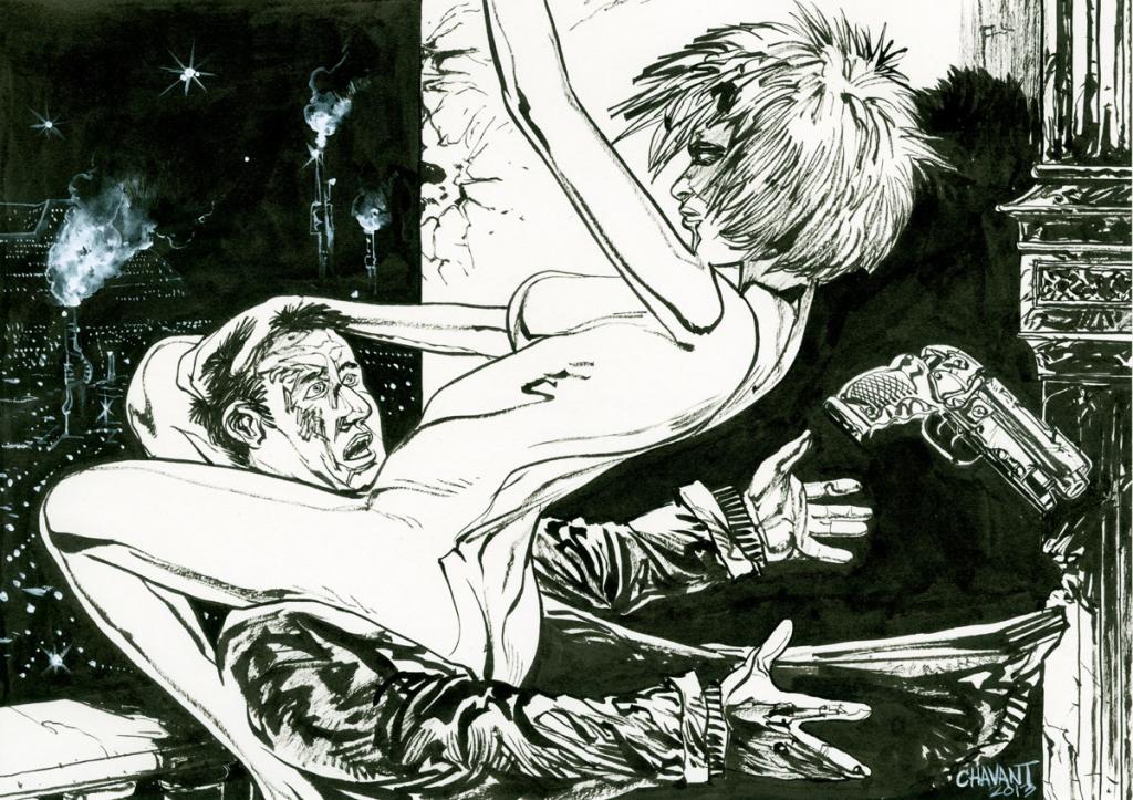 Thierry Chavant :
Blade Runner, de Ridley Scott (1982) - The Movie Show - Encre de Chine et gouache blanche sur papier - 2731