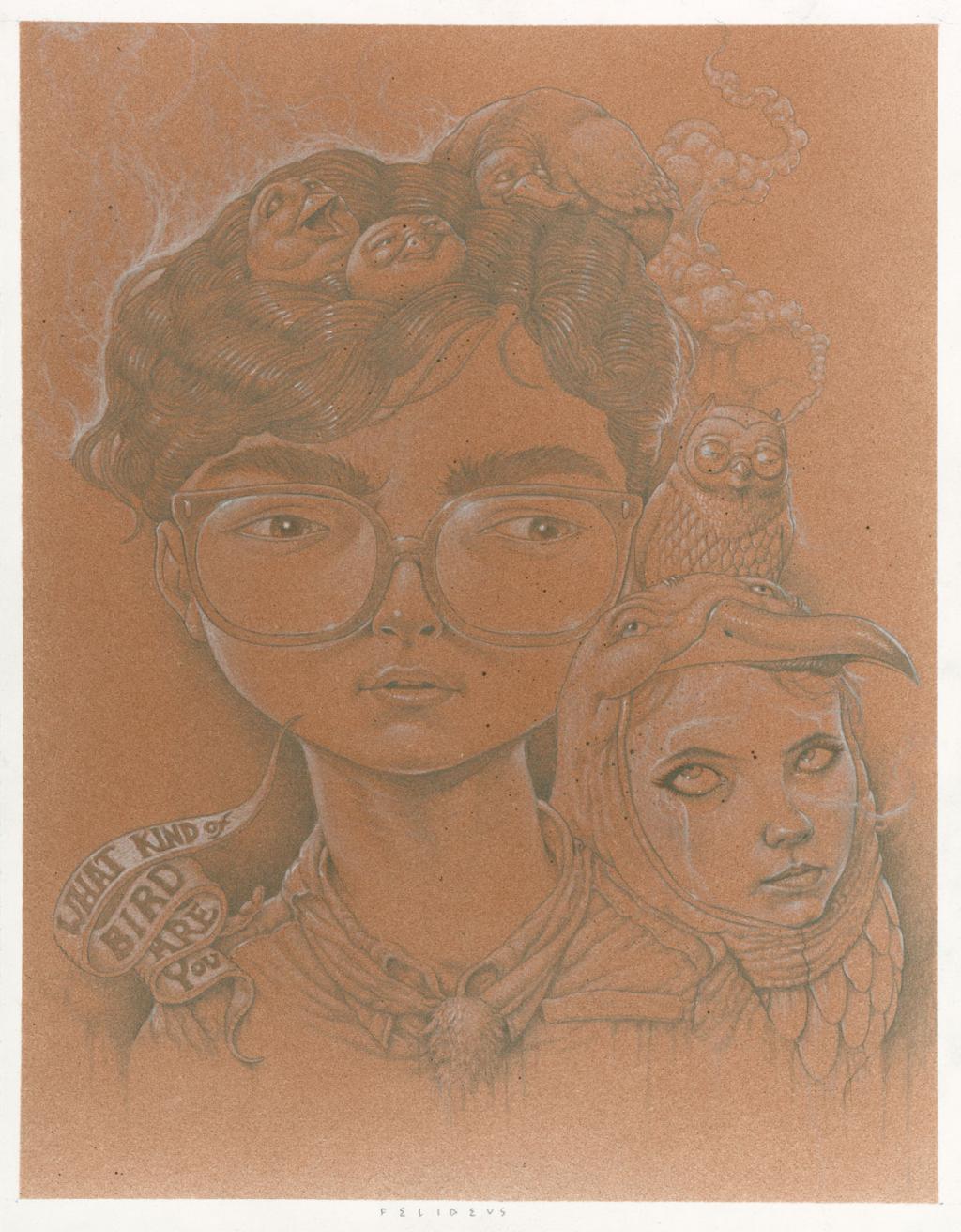 Felideus :
Moonrise Kingdom, de Wes Anderson (2012) - The Movie Show - Aérographe, mine de plomb et pastel - 2734