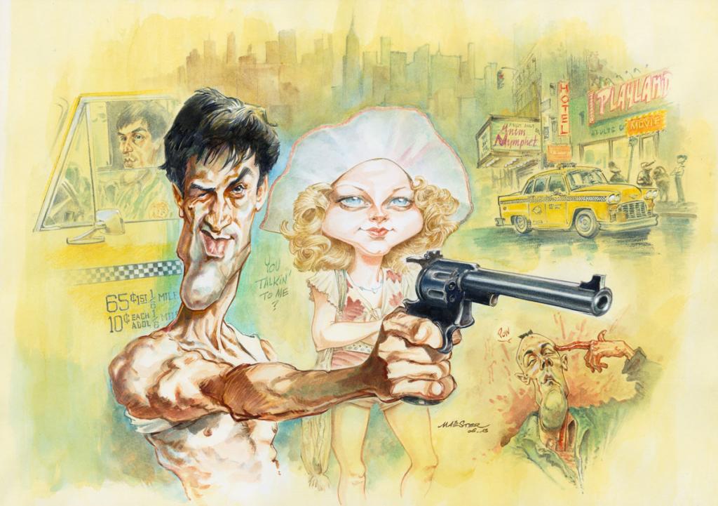 Maëster :
Taxi Driver, de Martin Scorsese (1976) - The Movie Show - Aquarelle, Bic, Crayon de couleur et acrylique - 2738