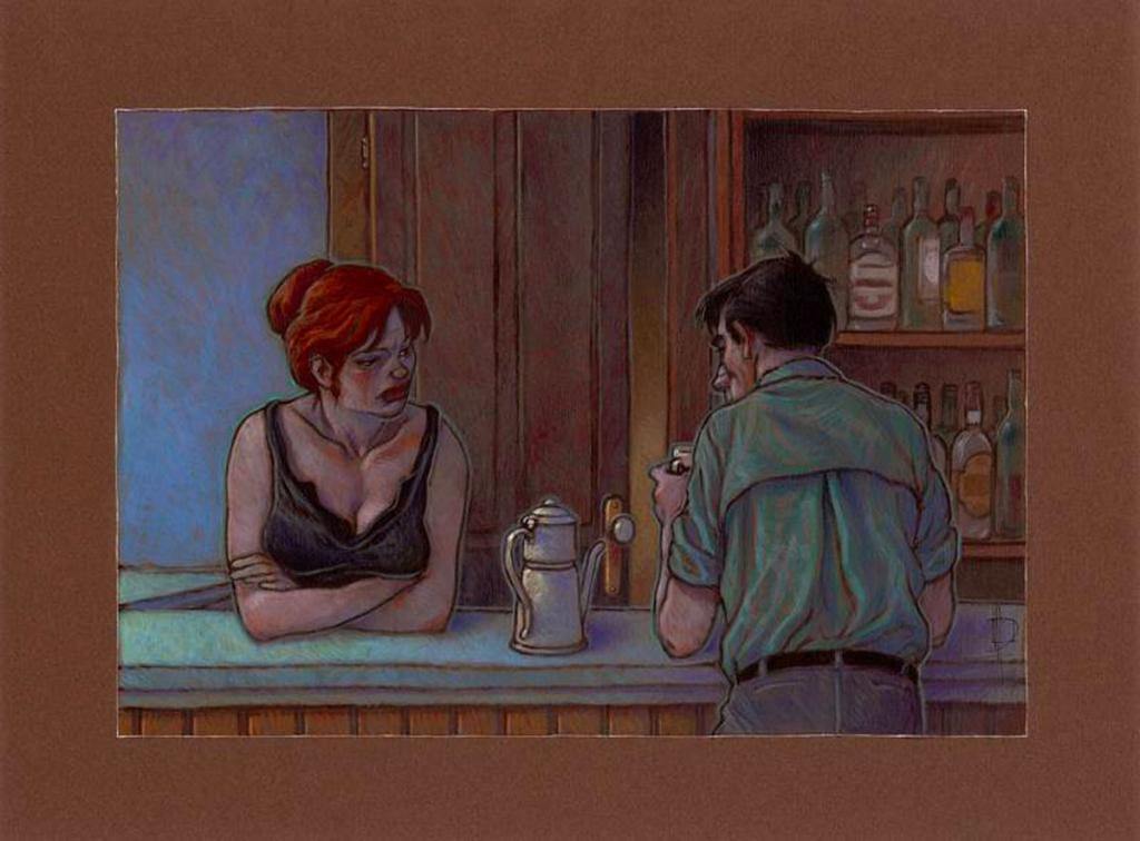 Illustration originale, Sara e Raúl. Olladas, 2013 - Miguelanxo Prado - Acrylique sur papier teinté - 3765