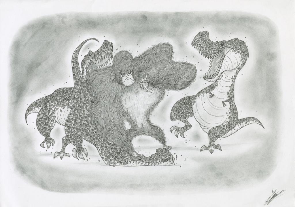 Olivier Silven :
King Kong (1933) - The Movie Show - Feutre indélébile, fusain et mine de plomb - 2739