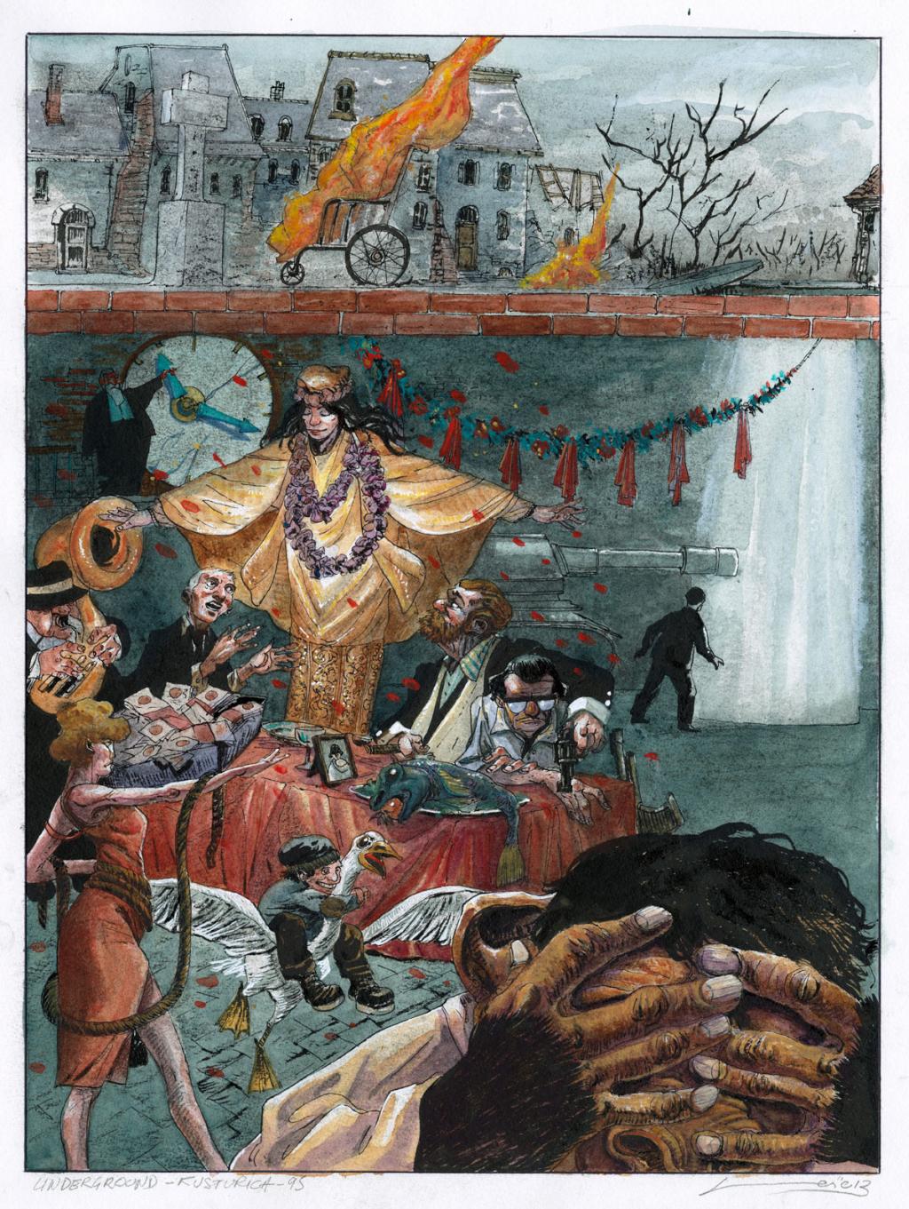 Loïc Godart :
Underground, de Emir Kusturica (1995) - The Movie Show - Encre de couleur et encre de Chine sur papier - 2742