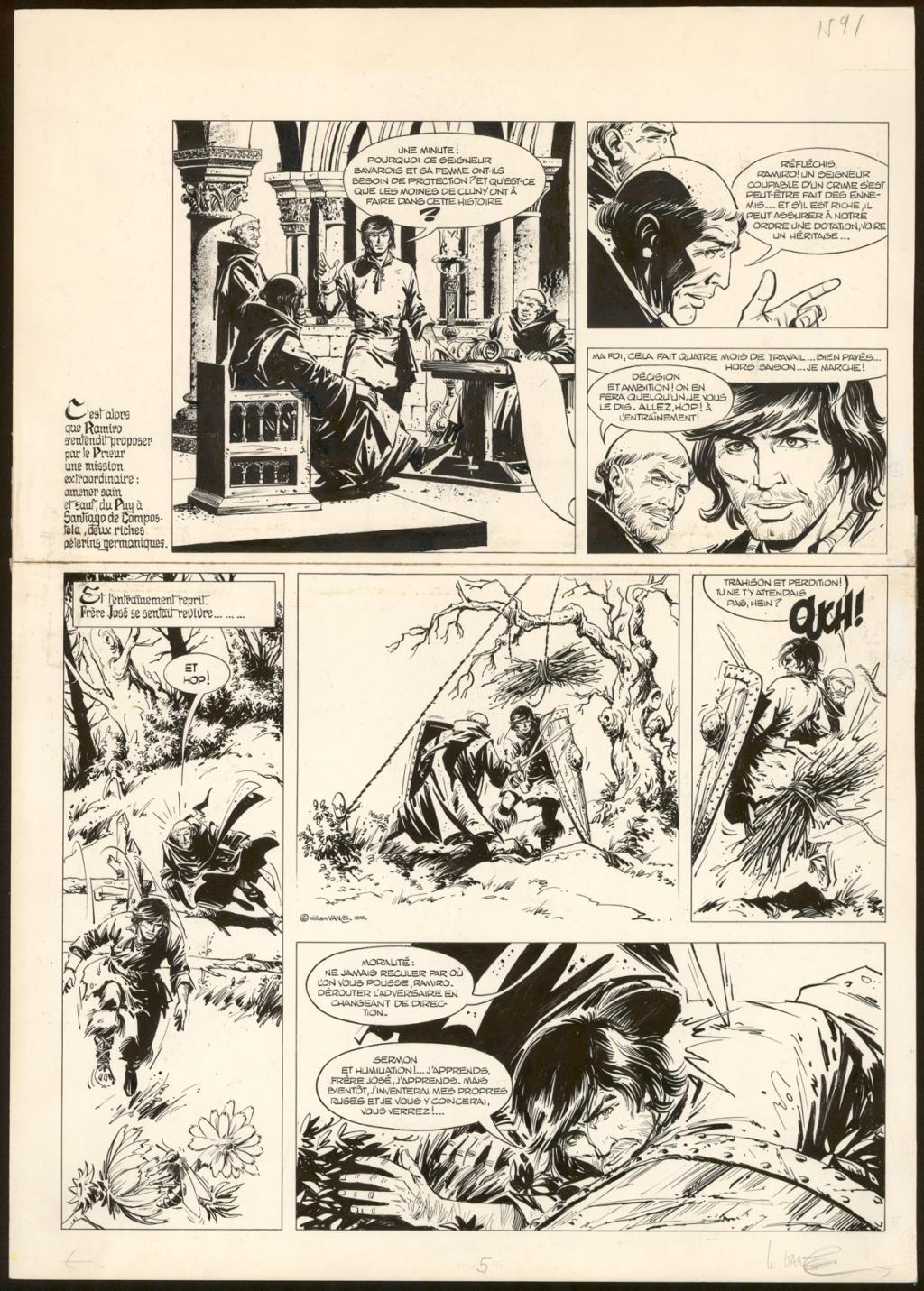 Planche originale n°5 - William Vance - Encre de Chine et gouache blanche sur papier - 4448