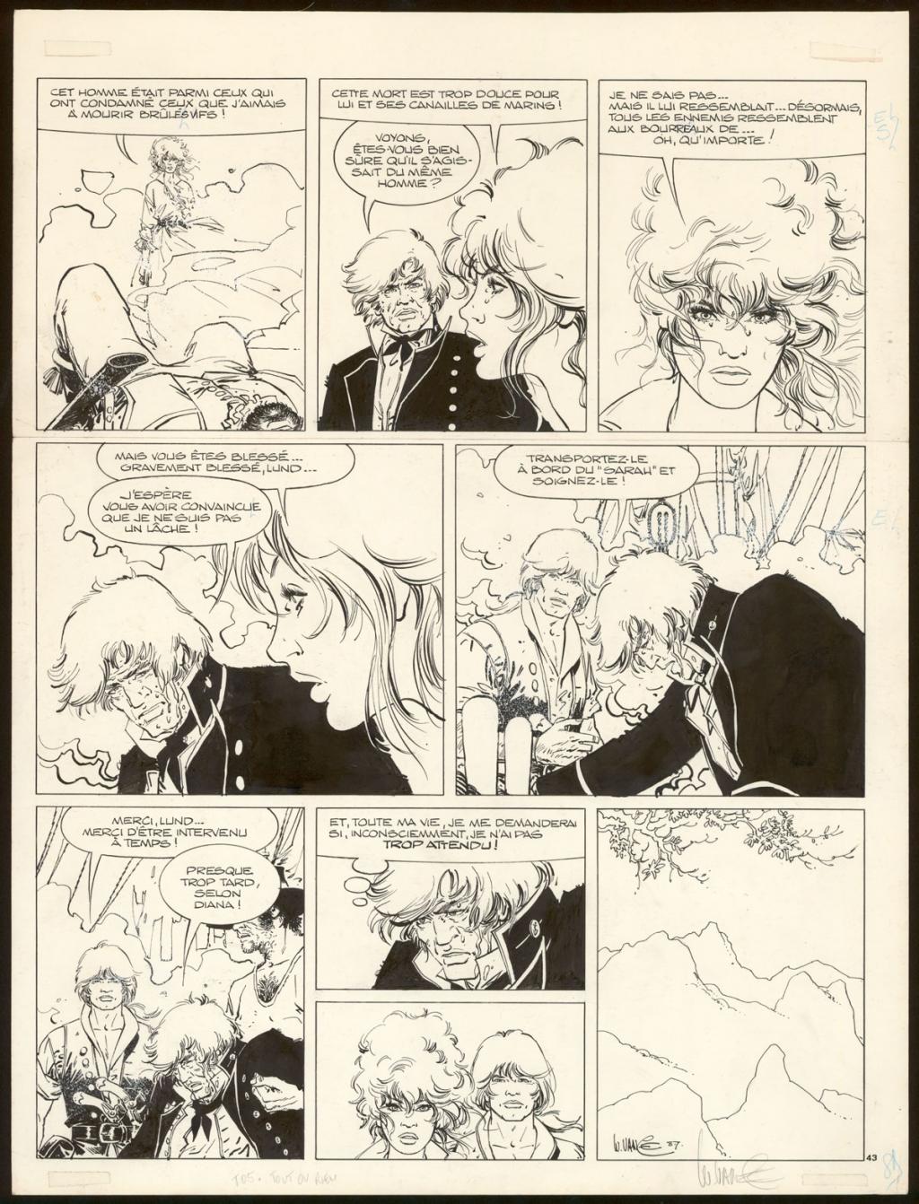 Planche originale n°43 - William Vance - Encre de Chine et gouache blanche sur papier - 4454