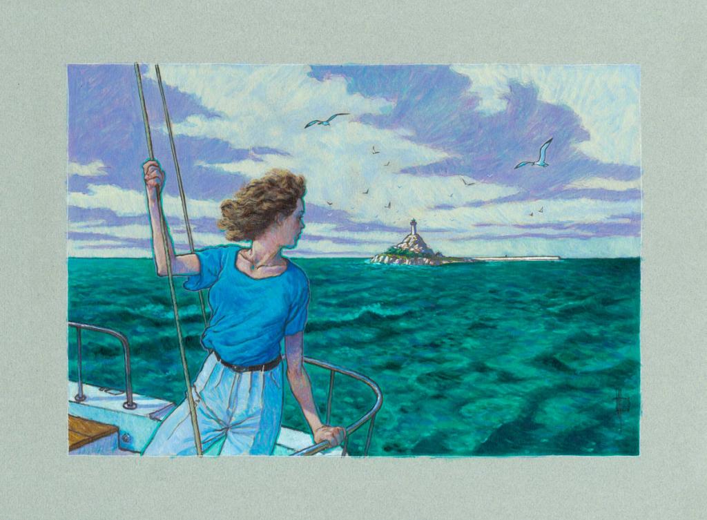 Illustration originale, Le Départ d'Ana, 2013 - Miguelanxo Prado - Acrylique sur papier teinté - 3766