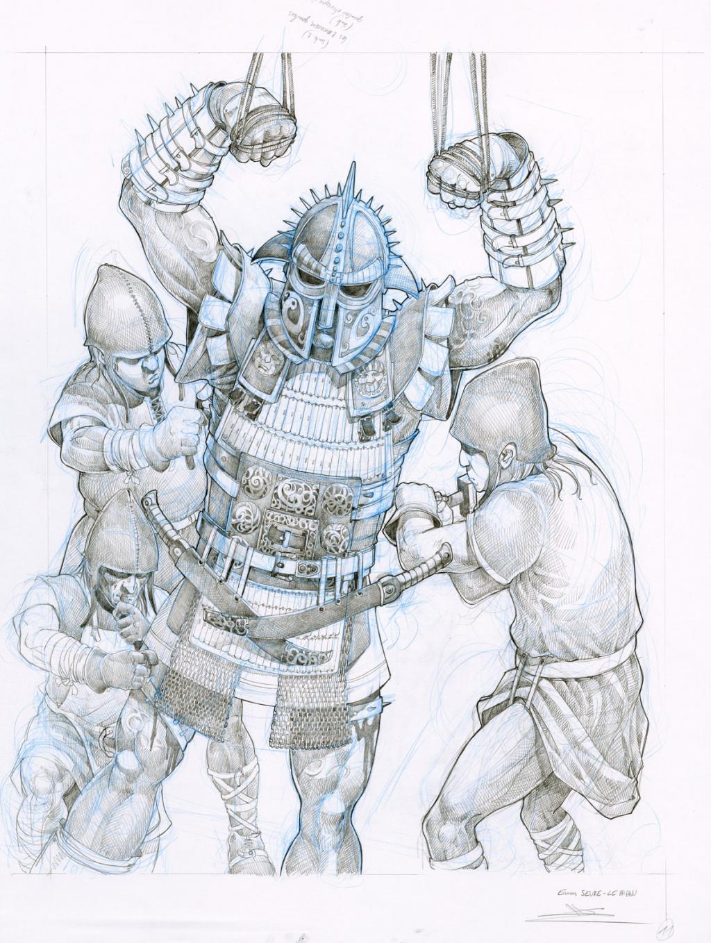 Planche crayonnée - Erwan Seure-Le Bihan - Mine de plomb et crayon de couleur - 2834