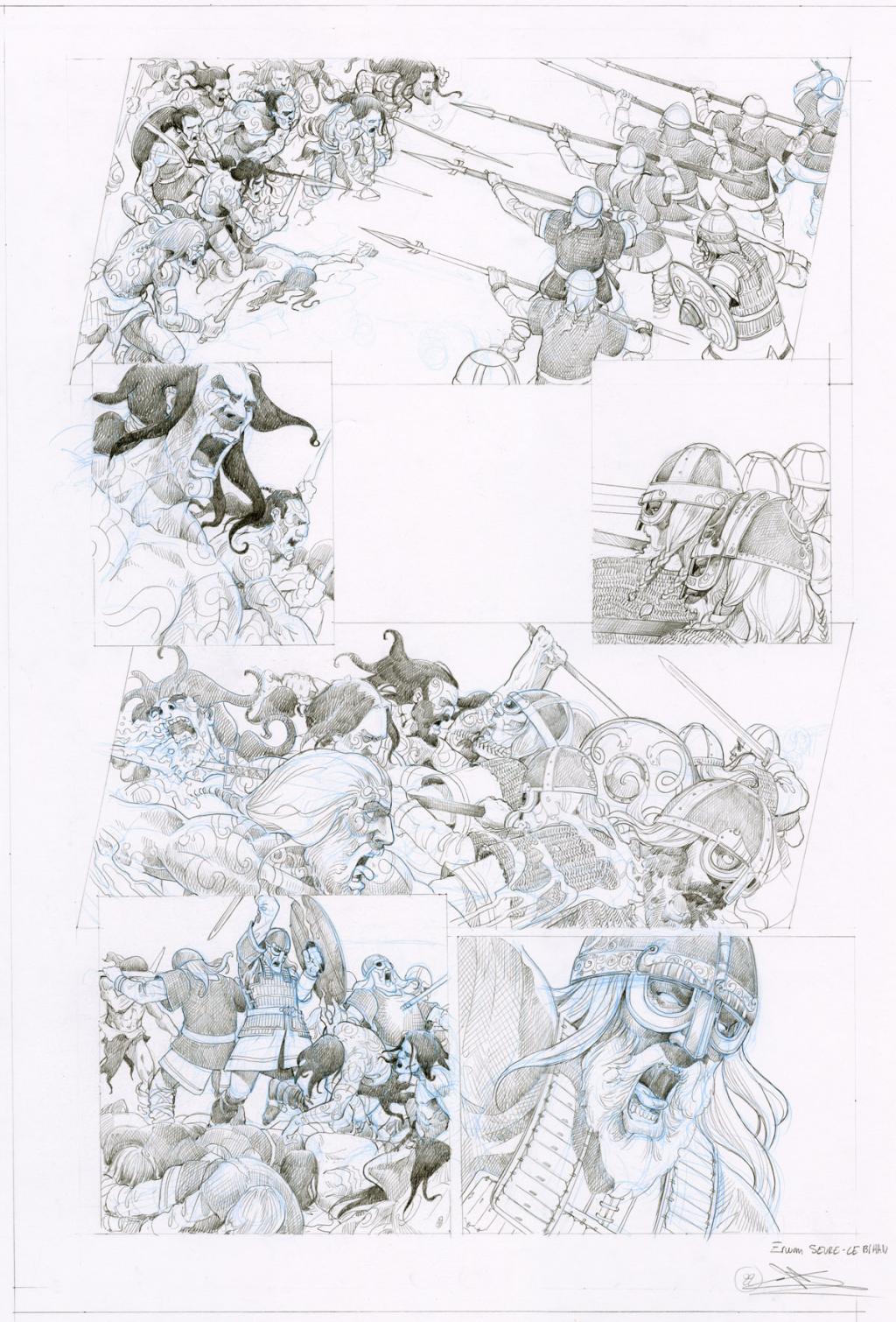 Planche crayonnée - Erwan Seure-Le Bihan - Mine de plomb et crayon de couleur - 2835