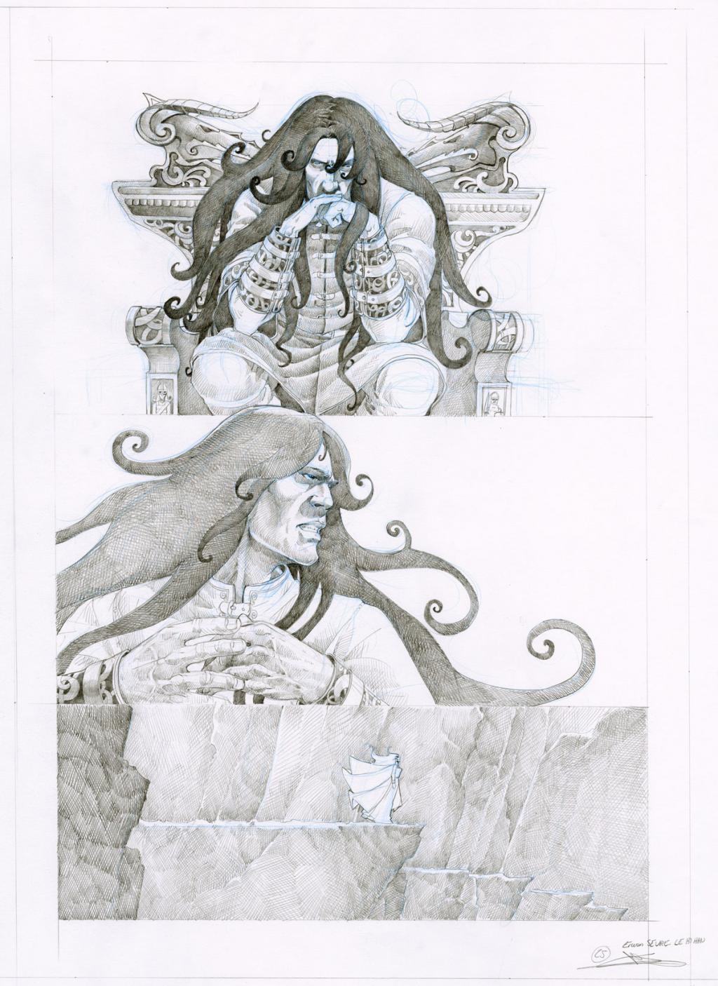 Planche crayonnée - Erwan Seure-Le Bihan - Mine de plomb et crayon de couleur - 2836