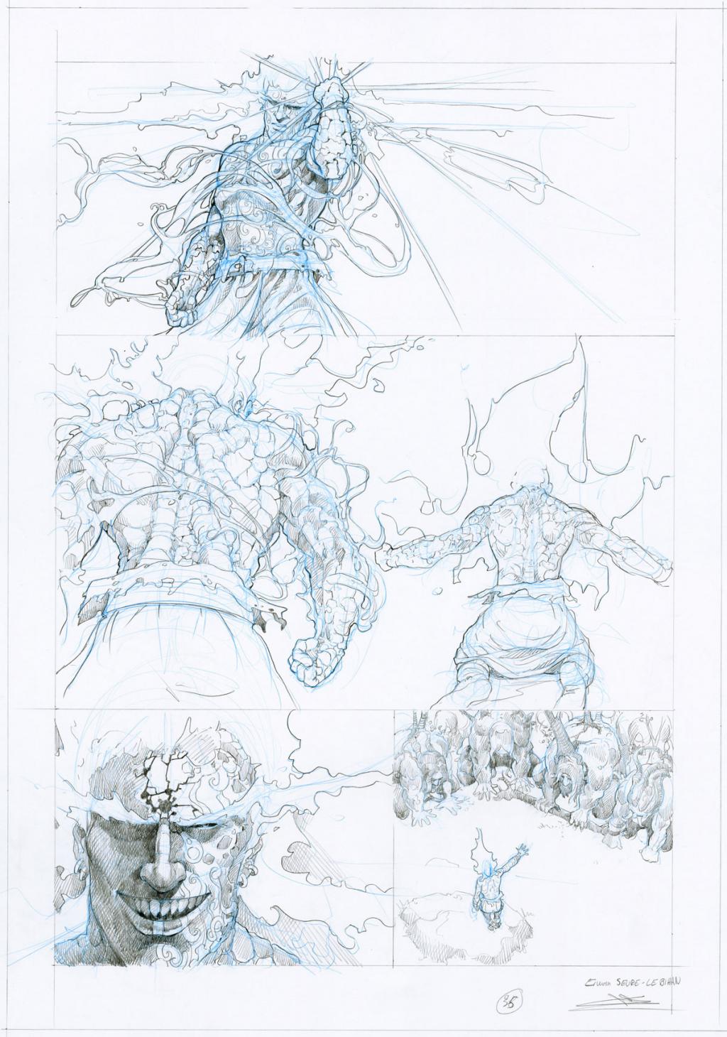 Planche crayonnée - Erwan Seure-Le Bihan - Mine de plomb et crayon de couleur - 2838