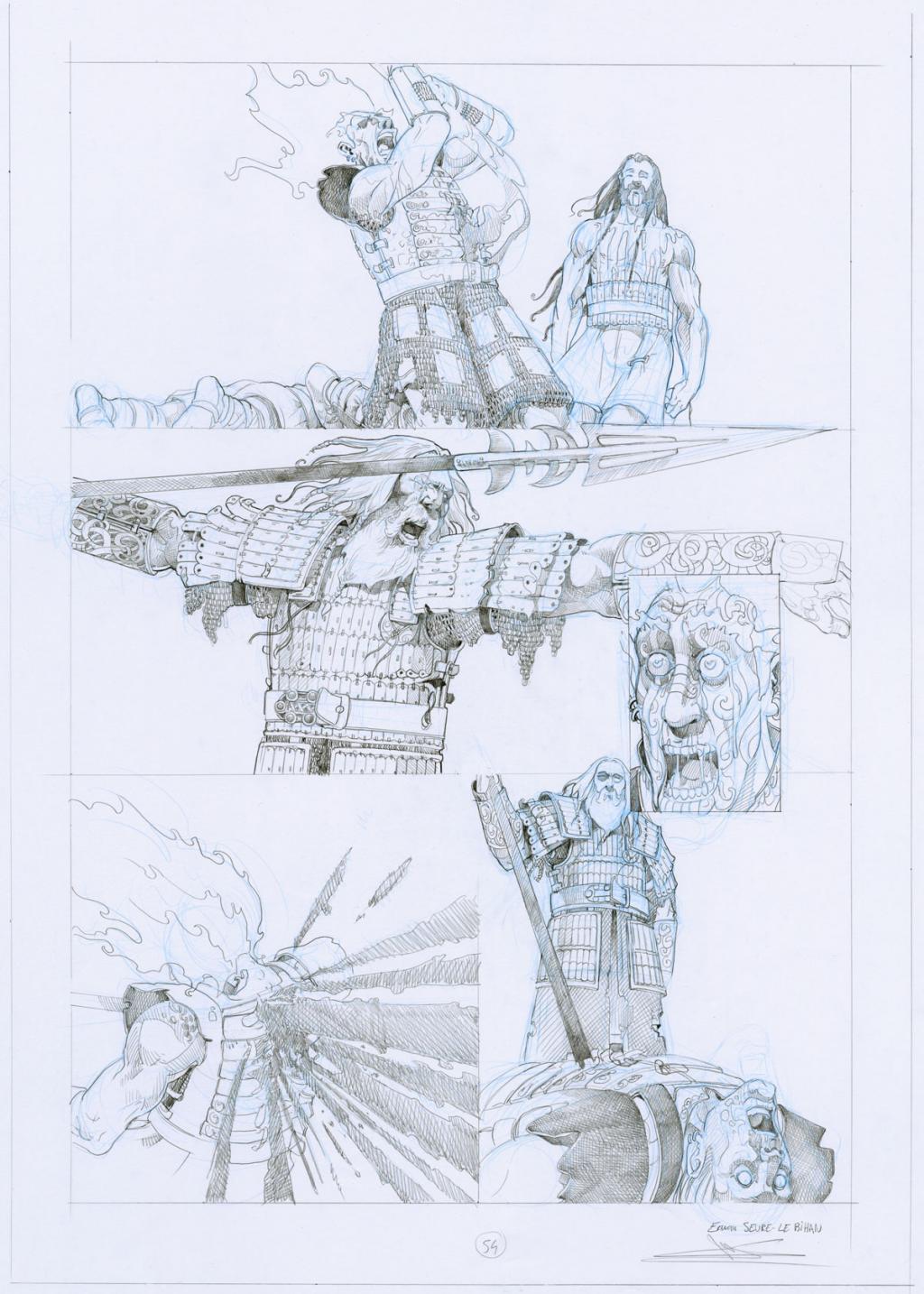 Planche crayonnée - Erwan Seure-Le Bihan - Mine de plomb et crayon de couleur - 2839