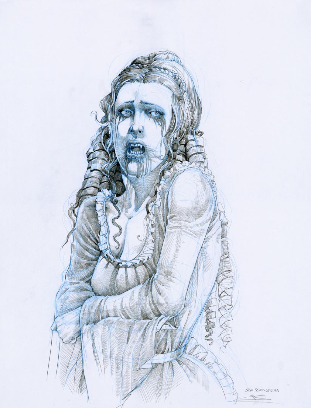 Personnage pour une affiche des Sables d'Olone - Erwan Seure-Le Bihan - Mine de plomb et crayon de couleur - 2842