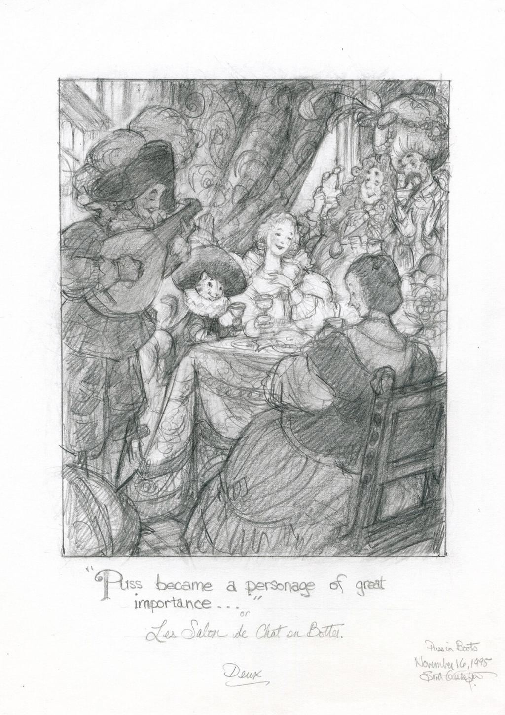 Puss in Boots - Puss became a personage of great importance - Scott Gustafson - Mine de plomb sur papier - 2795