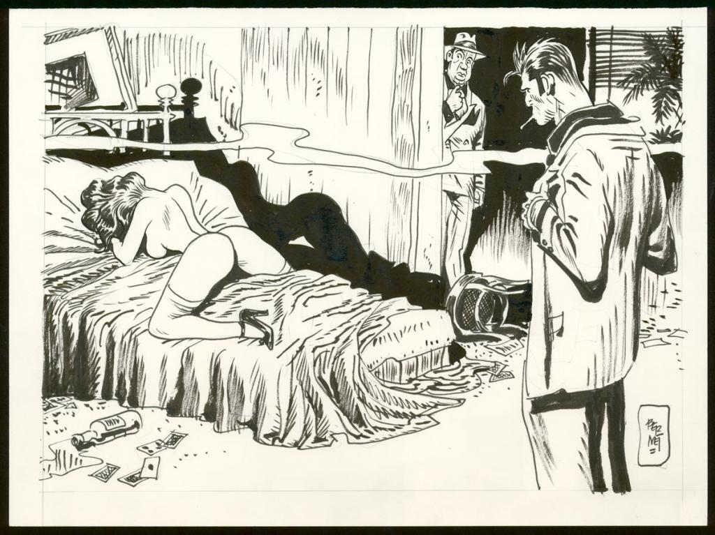 Illustration originale - Jordi Bernet - Encre de Chine et mine de plomb sur papier - 5564