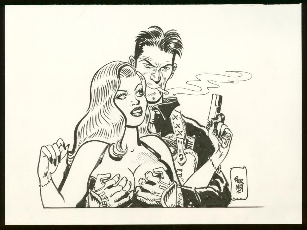 Illustration originale - Jordi Bernet - Encre de Chine et mine de plomb sur papier - 3994