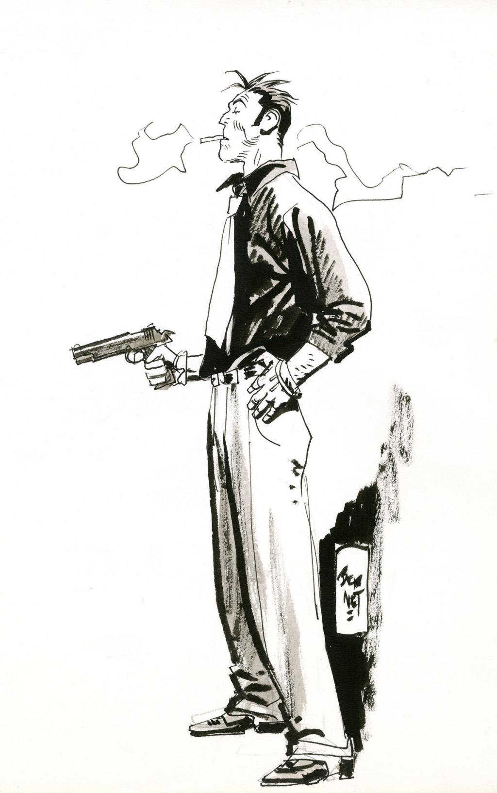 Illustration originale - Jordi Bernet - Encre de Chine et mine de plomb sur papier - 3995