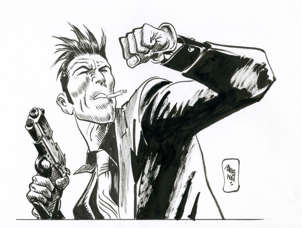 Illustration originale - Jordi Bernet - Encre de Chine et mine de plomb sur papier - 3996
