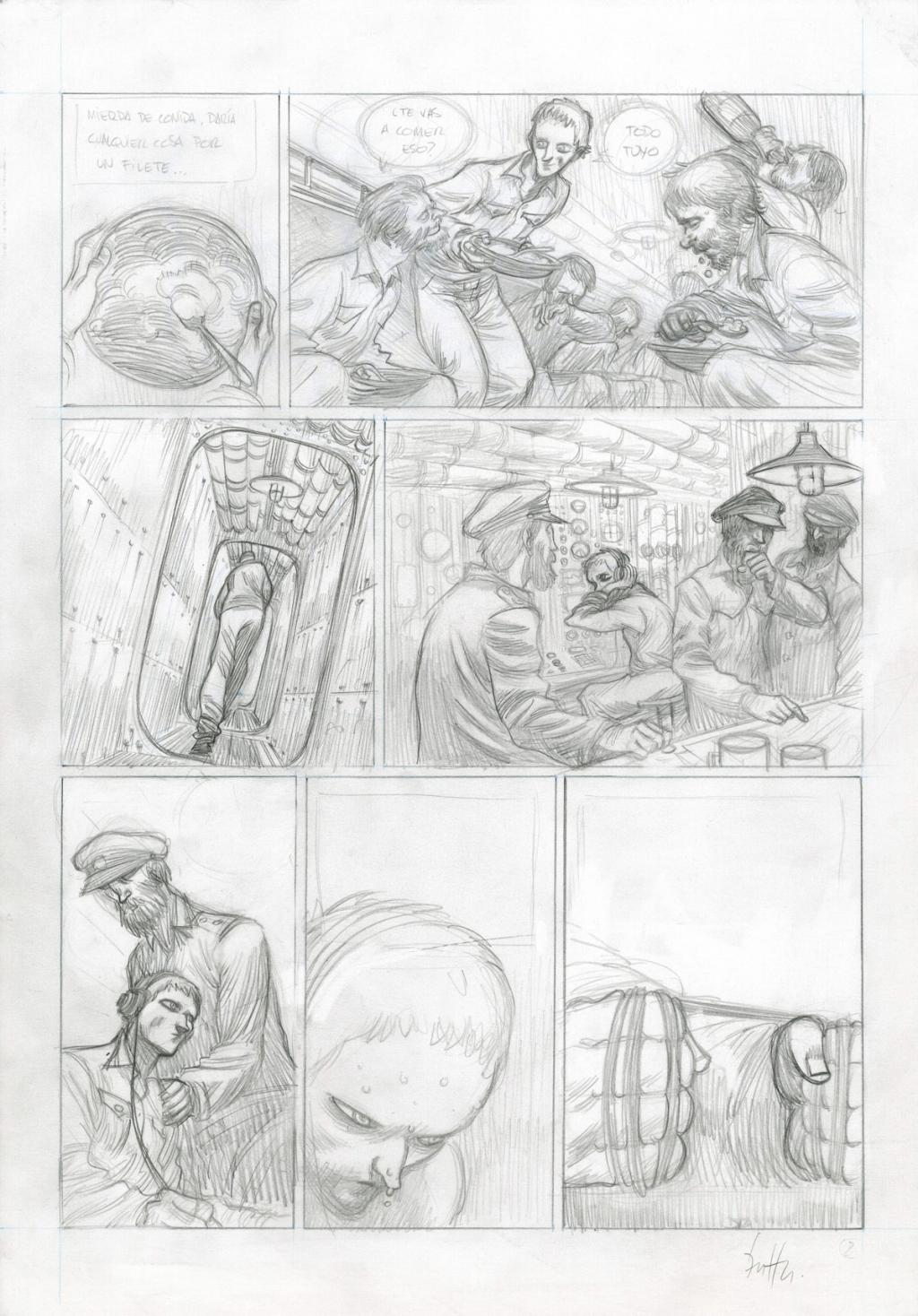 Planche originale - Crayonné et planche finale - Javier Hernández - Mine de plomb, crayon bleu et encre de Chine - 4029