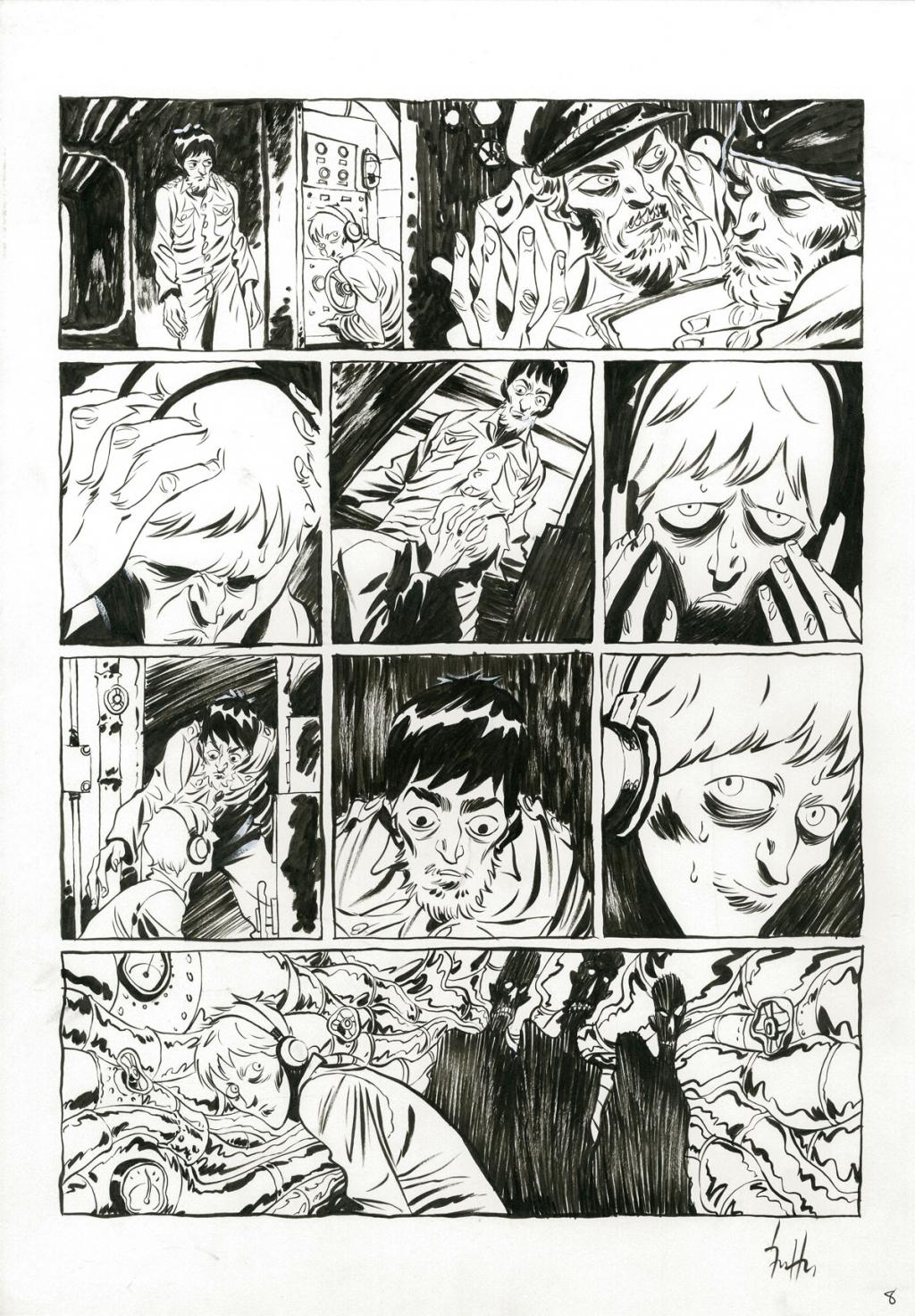 Planche originale - Crayonné et planche finale - Javier Hernández - Mine de plomb, crayon bleu et encre de Chine - 4030