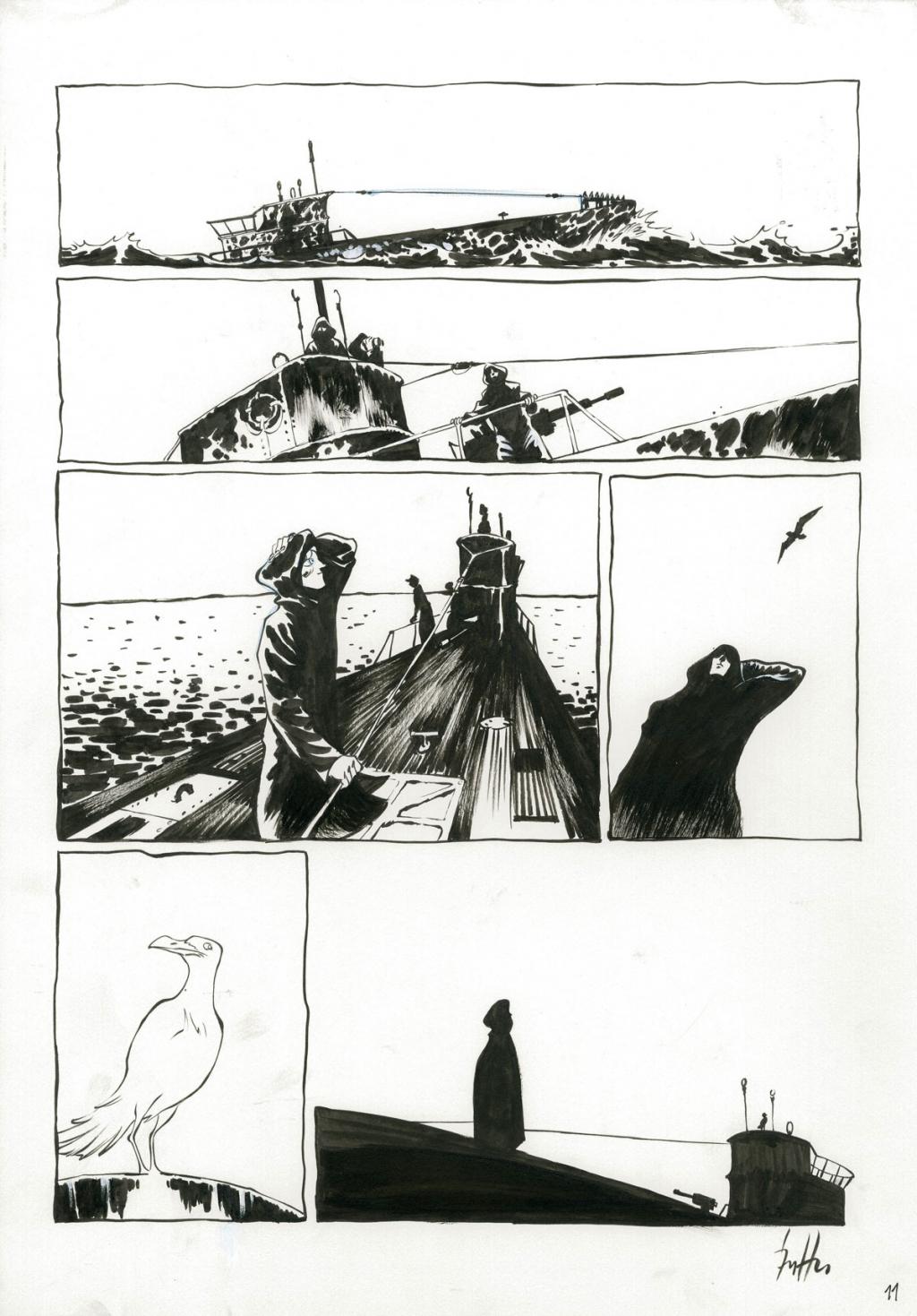 Planche originale - Crayonné et planche finale - Javier Hernández - Mine de plomb, crayon bleu et encre de Chine - 4032