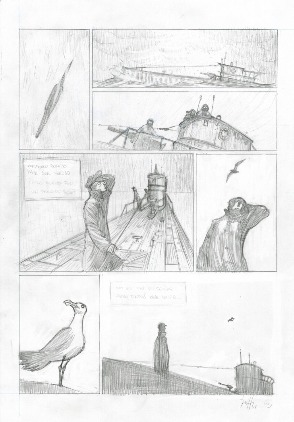 Planche originale - Crayonné et planche finale - Javier Hernández - Mine de plomb, crayon bleu et encre de Chine - 4032