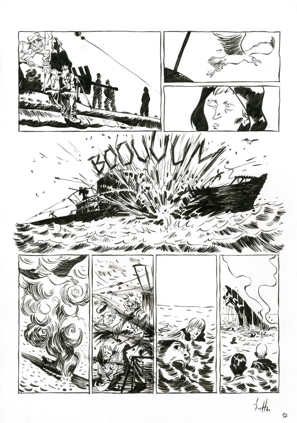 Planche originale - Crayonné et planche finale - Javier Hernández - Mine de plomb, crayon bleu et encre de Chine - 4033