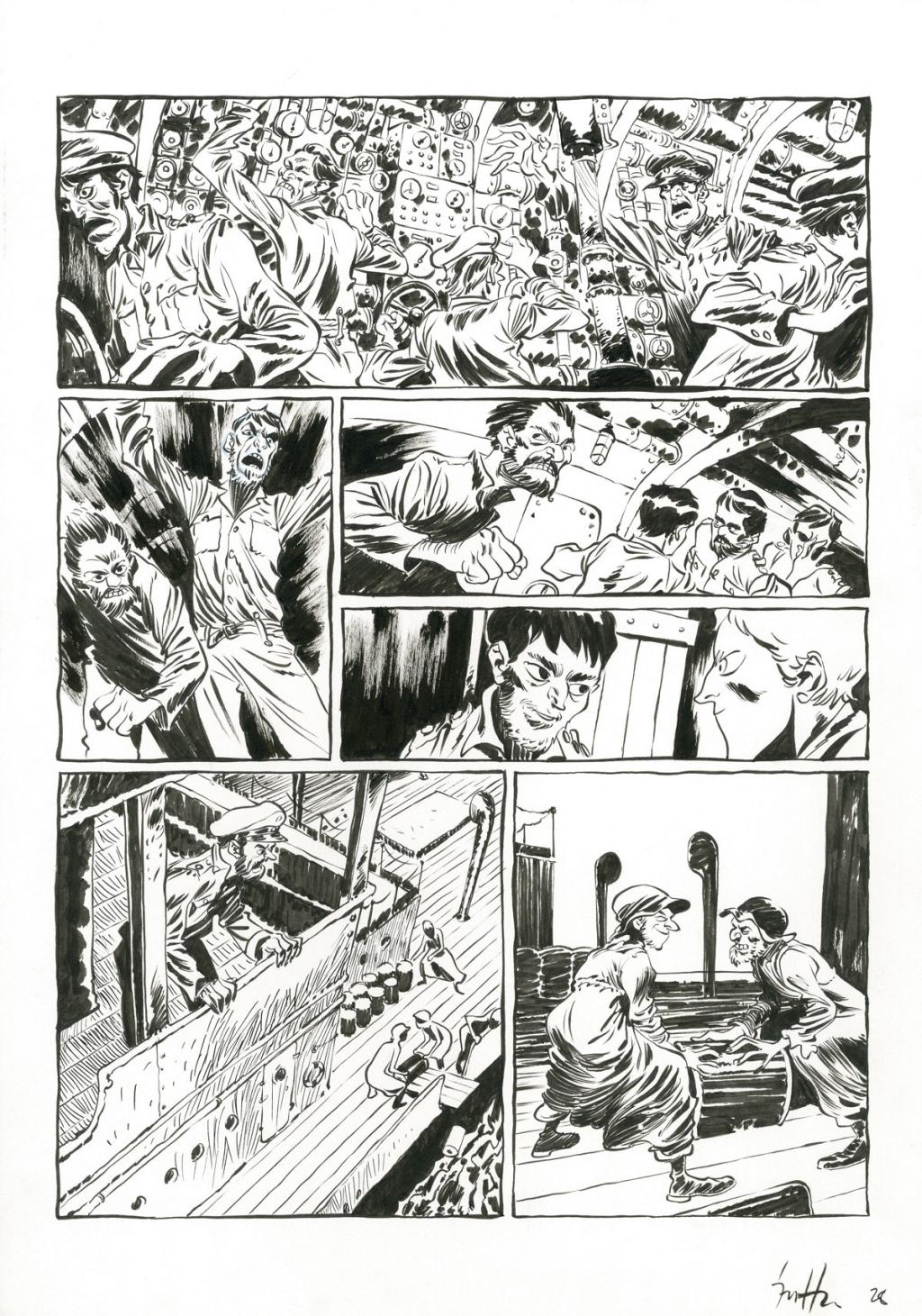 Planche originale - Crayonné, planche finale et case - Javier Hernández - Mine de plomb, crayon bleu et encre de Chine - 4037