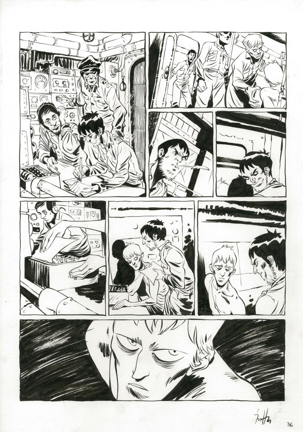 Planche originale - Crayonné et planche finale - Javier Hernández - Mine de plomb, crayon bleu et encre de Chine - 4038