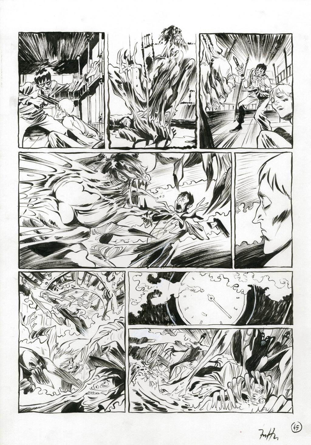 Planche originale - Crayonné et planche finale - Javier Hernández - Mine de plomb, crayon bleu et encre de Chine - 4040