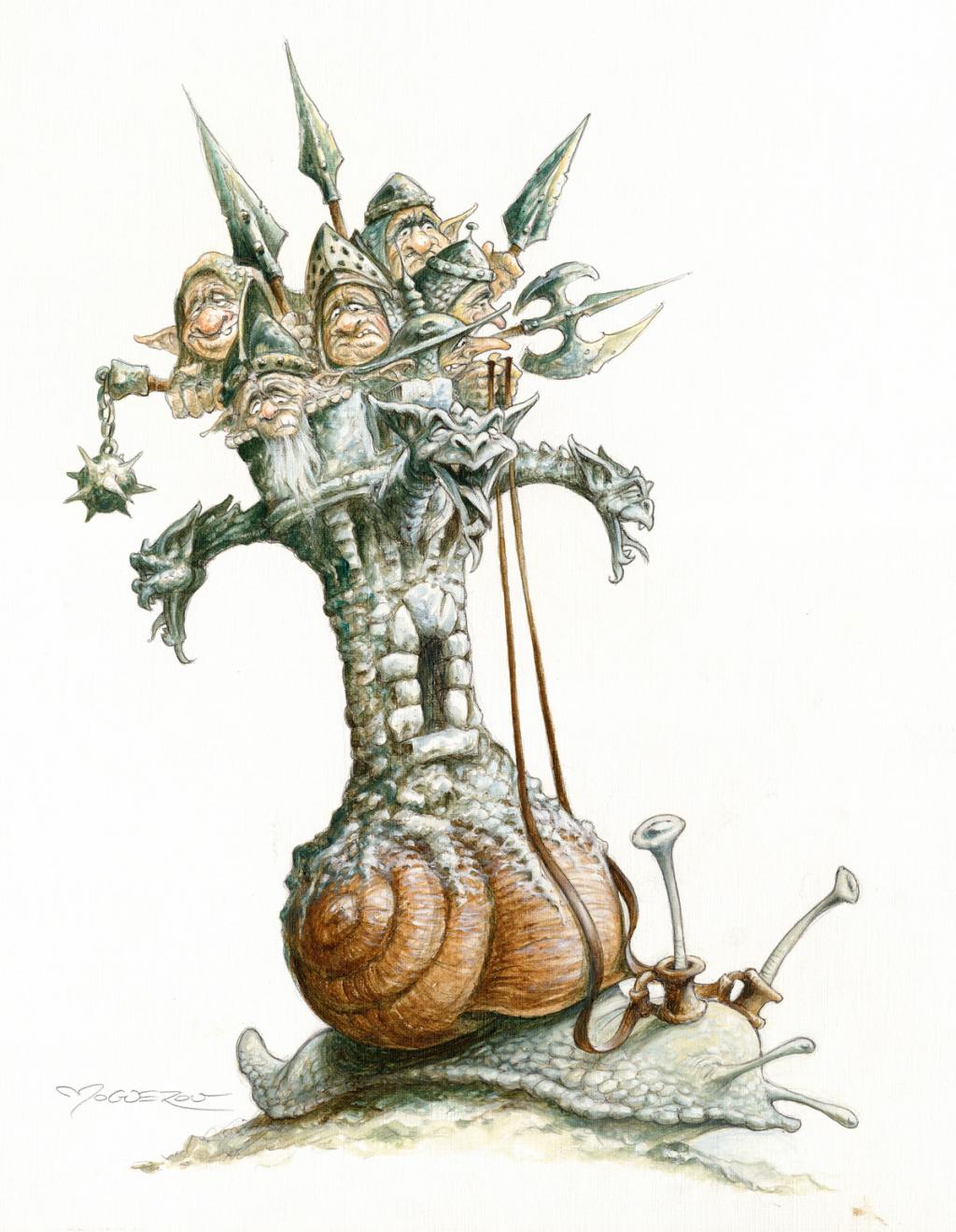 Illustration originale - La Cagouillette - Pascal Moguérou - Stylo, gouache et encre de couleur - 2813