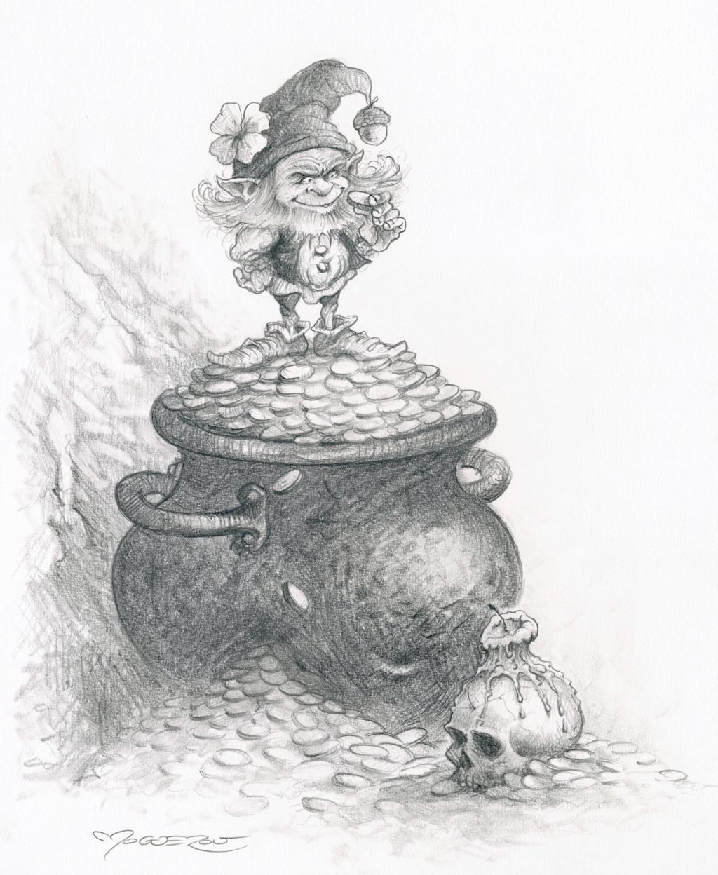 Illustration originale - Le Chaudron d'Or - Pascal Moguérou - Mine de plomb sur papier - 2819