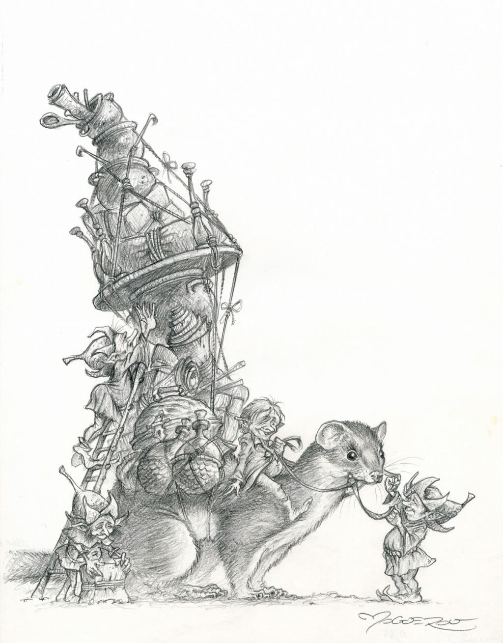 Illustration originale - Le Grand Départ - Pascal Moguérou - Mine de plomb sur papier - 2820