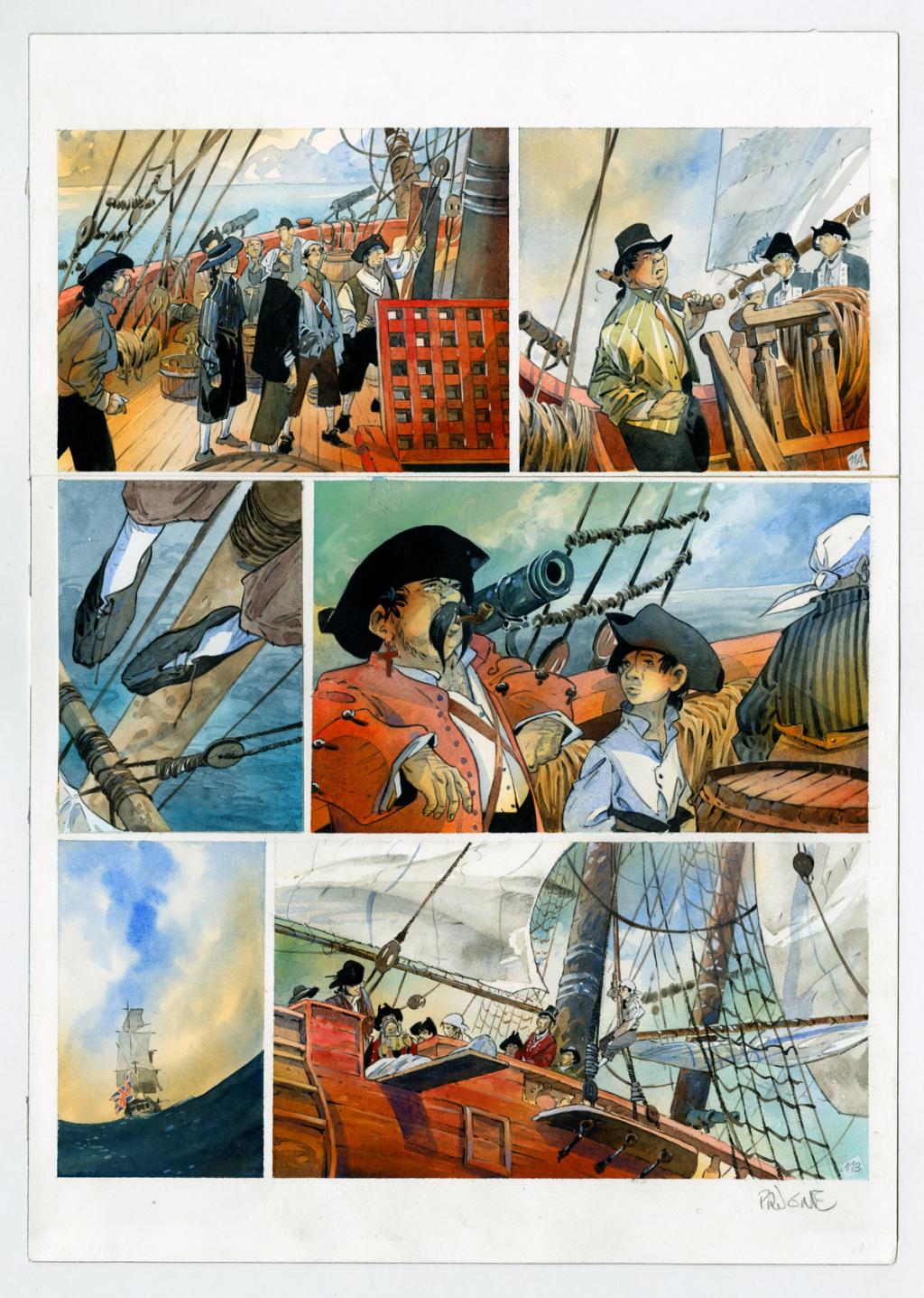 planche originale - Patrick Prugne - Aquarelle et mine de plomb sur papier - 5364