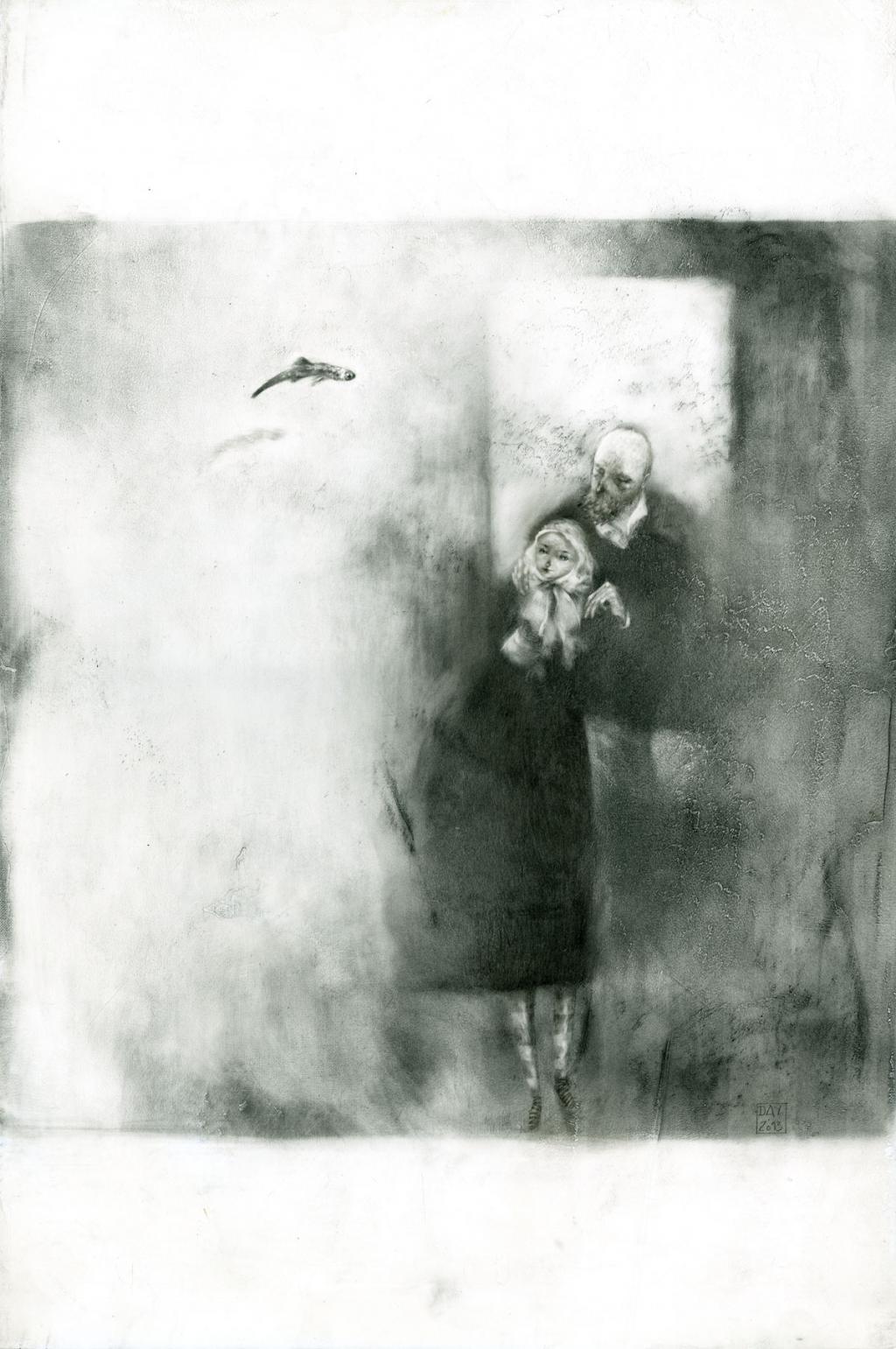 illustration originale - Alexandre Day - graphite sur médium - 2829