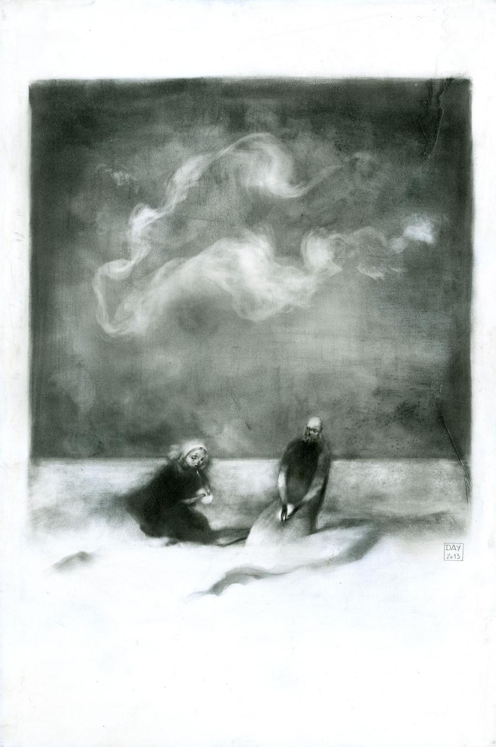 illustration originale - Alexandre Day - graphite sur médium - 2824