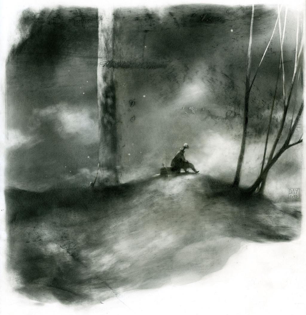 illustration originale - Alexandre Day - graphite sur médium - 2828