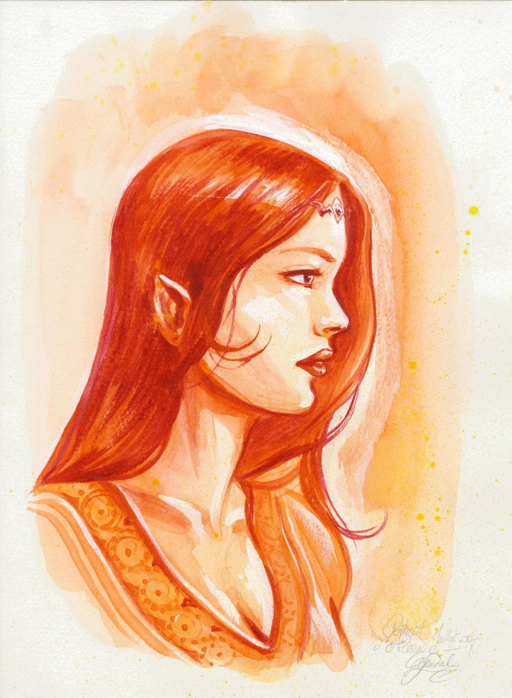 illustration originale - Portrait Aillein - Gwendal Lemercier - Gouache sur papier - 2850