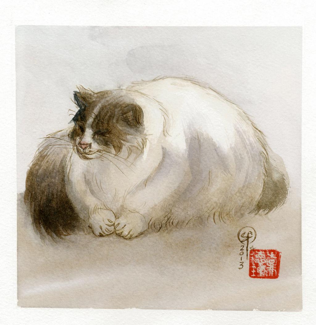 illustration originale - Le Monde selon Raoul - Frédéric Saurel - Aquarelle et encre de Chine sur papier - 2695