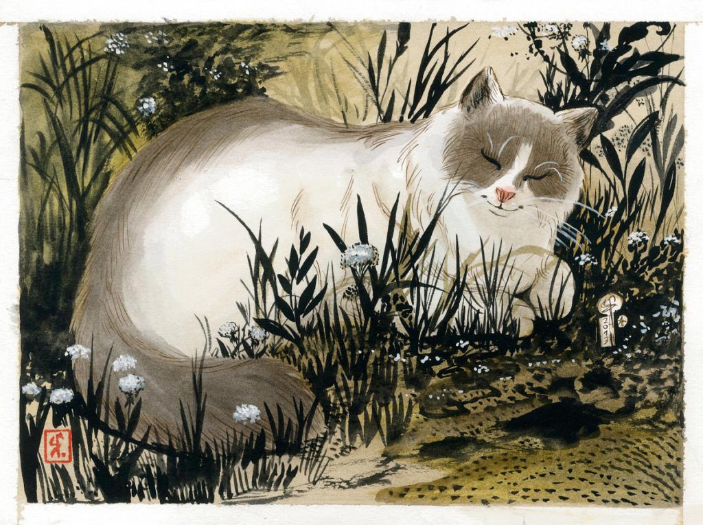 illustration originale - Le Monde selon Raoul - Frédéric Saurel - Aquarelle et encre de Chine sur papier - 2697