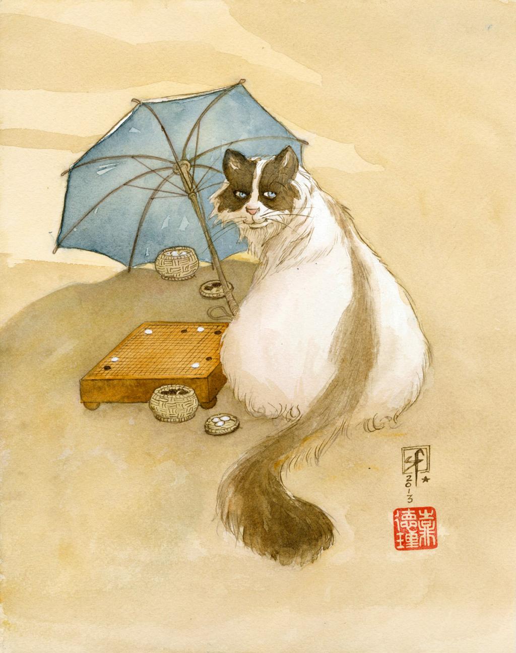 illustration originale - Le Monde selon Raoul - Frédéric Saurel - Aquarelle et encre de Chine sur papier - 2689