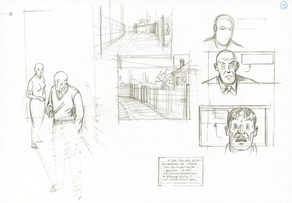 études de cases et personnages - Antoine Aubin - Crayon noir - 2869