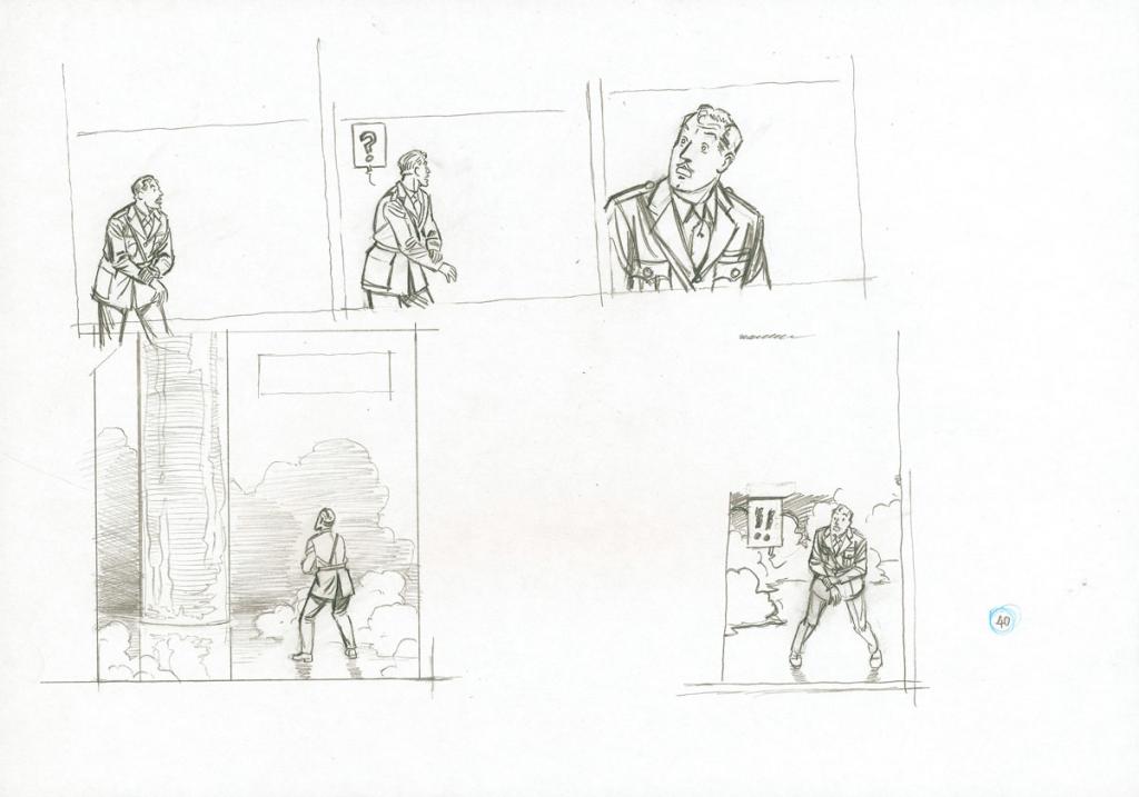 études de cases et personnages - Antoine Aubin - Crayon noir - 2866