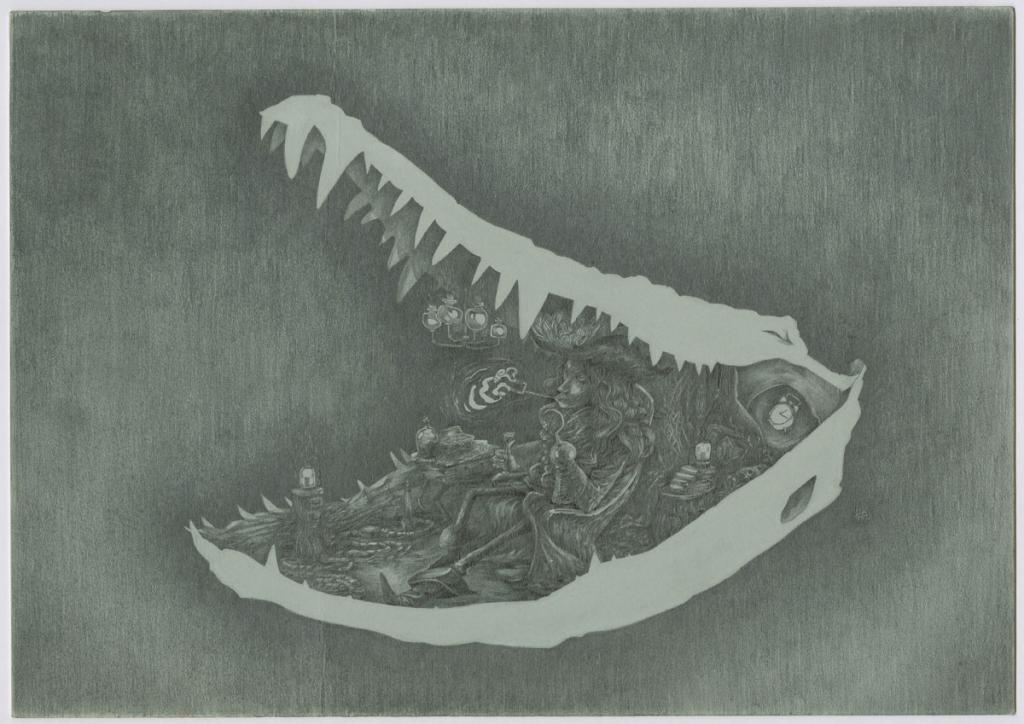 Peter Pan - publié aux éditions CFSL INK, artbook intitulé "Merveilleux ! Contes et légendes illustrés - Ludovic Chesnot - Mine de plomb sur papier - 2898