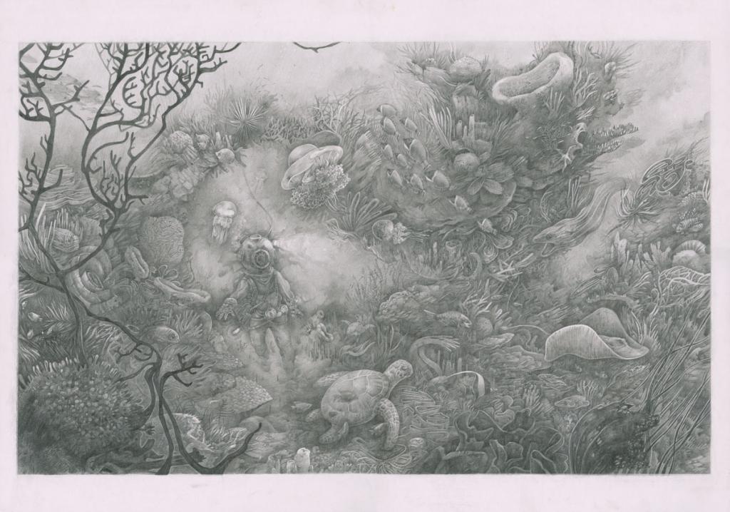 Le Monde du silence - Ludovic Chesnot - Mine de plomb sur papier - 2947