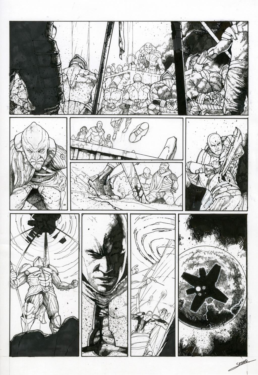 Planche originale - Valentin Sécher - Encre de Chine et gouache blanche sur papier - 2893