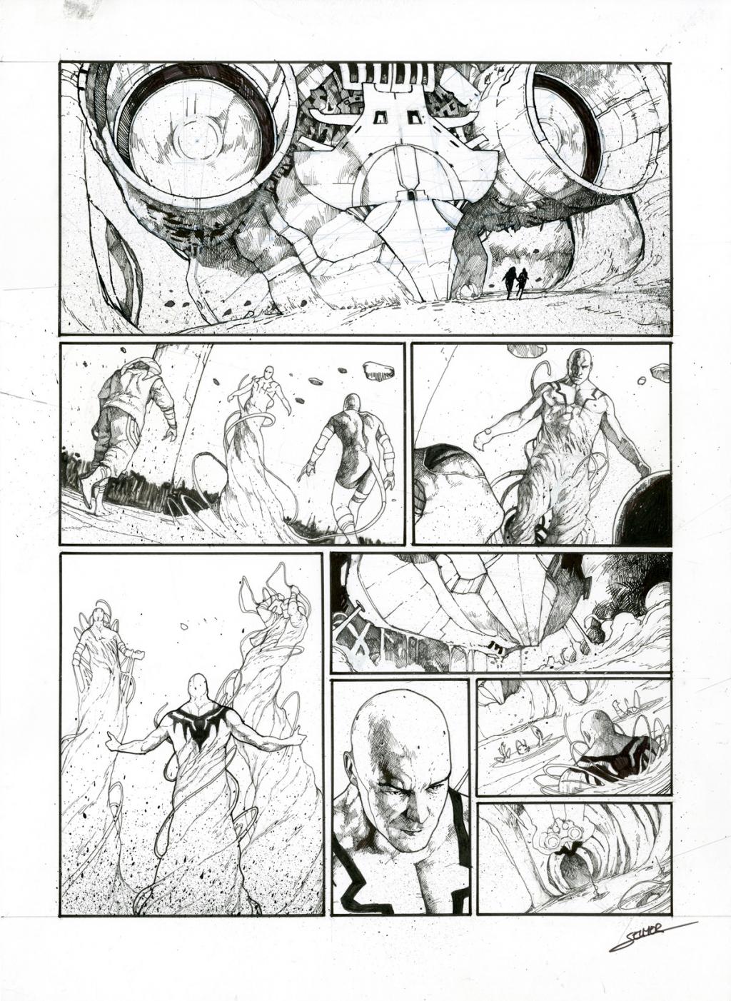 Planche originale - Valentin Sécher - Encre de Chine et gouache blanche sur papier - 2890