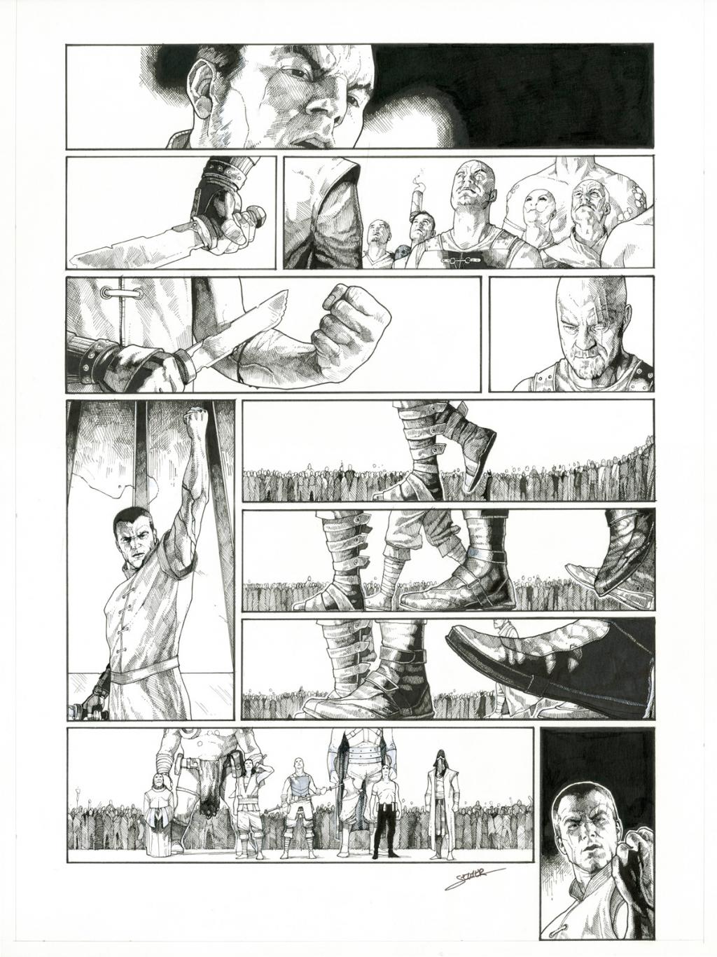 Planche originale - Valentin Sécher - Encre de Chine et gouache blanche sur papier - 2884