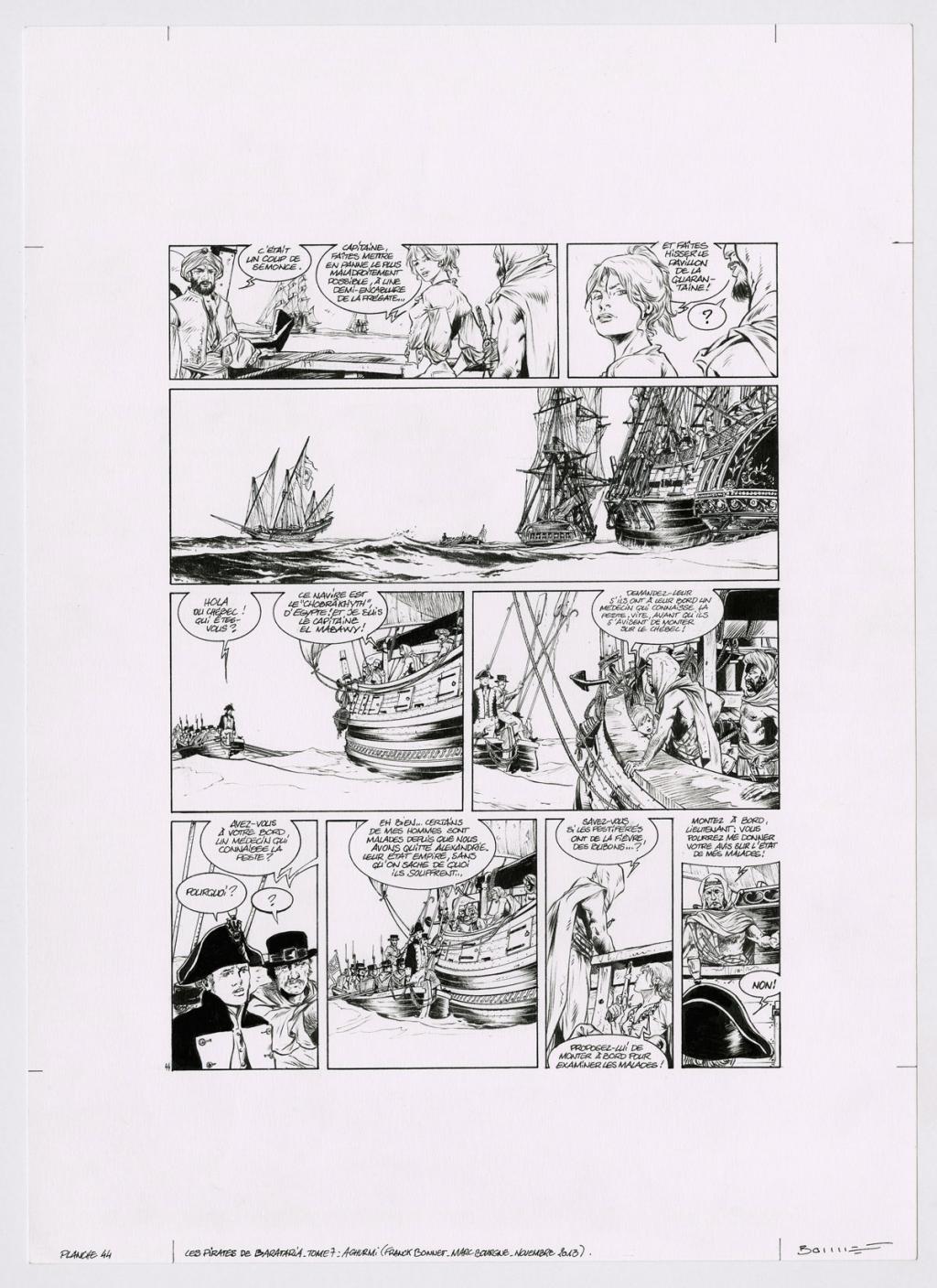 Planche originale - la 3ème case, la carte est une photocopie - Franck Bonnet - Encre de Chine sur papier - 2953